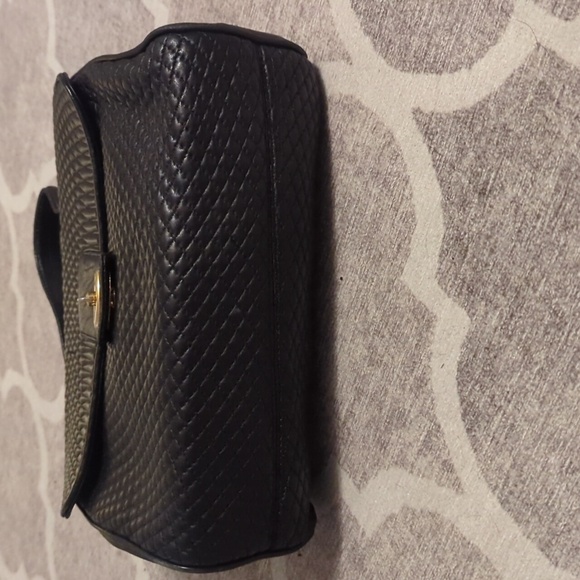 Black Leather Quilted Crossbody Purse - Picture 4 of 11